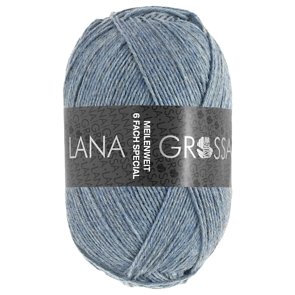 #Farbe_Lana Grossa Meilenweit 6-fach | 9226 Graublau meliert