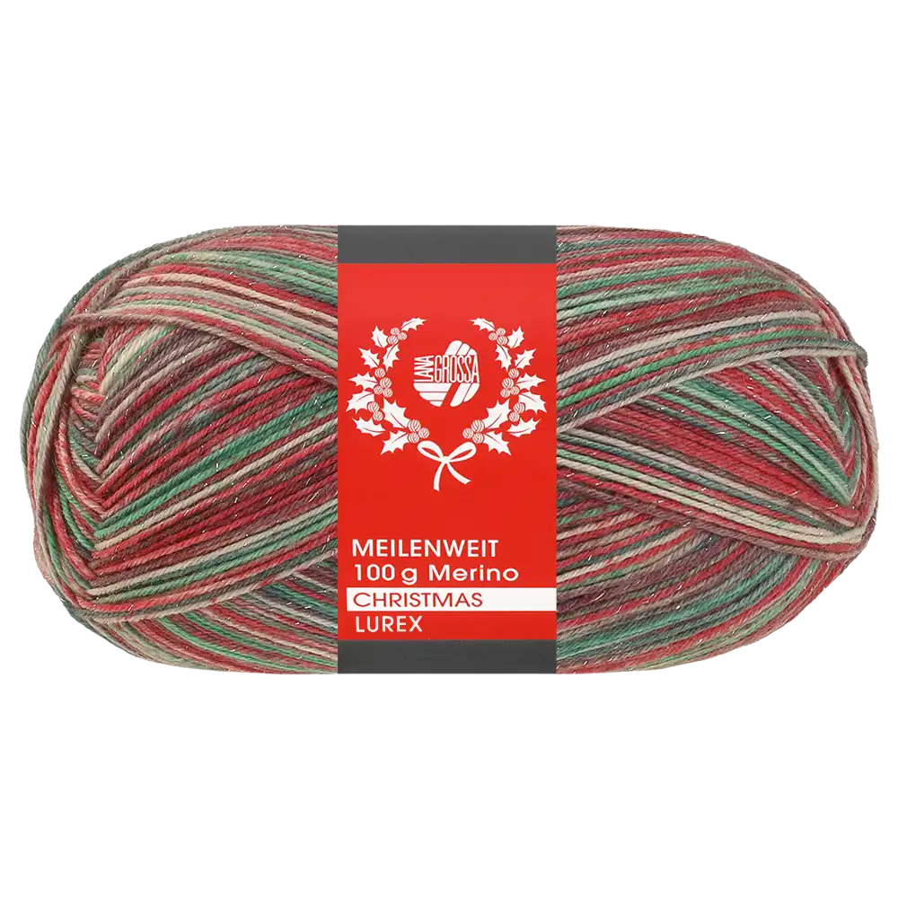 #Farbe_Lana Grossa Meilenweit 100 Merino Christmas 2026 | 6810 mit Lurex