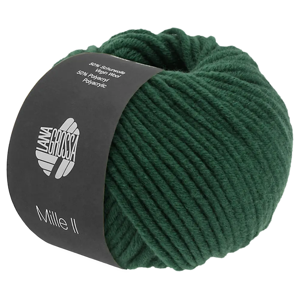 #Farbe_Lana Grossa Mille II | 145 Flaschengrün