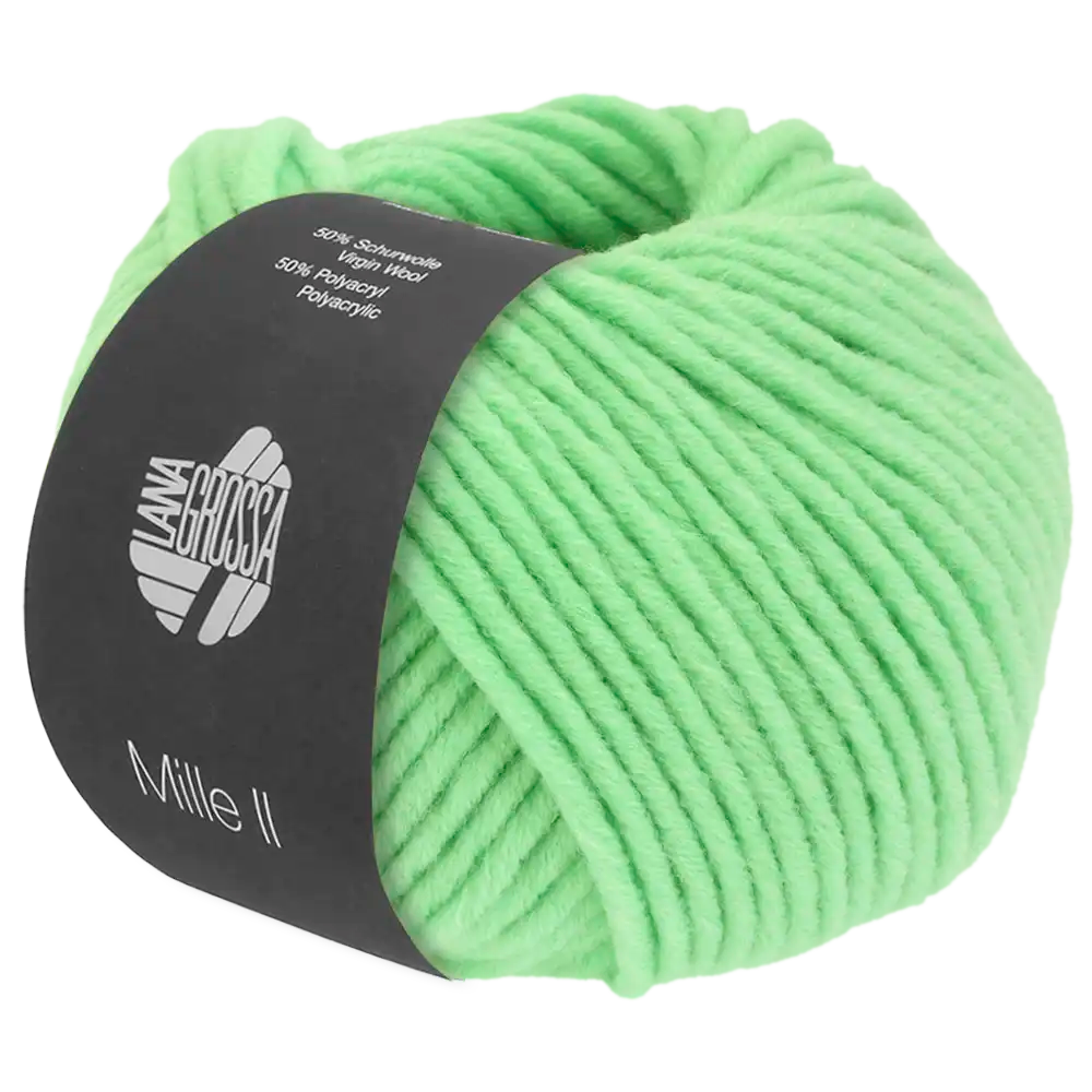 #Farbe_Lana Grossa Mille II | 157 Helles Jadegrün