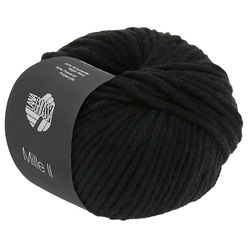 #Farbe_Lana Grossa Mille II | 15 Schwarz
