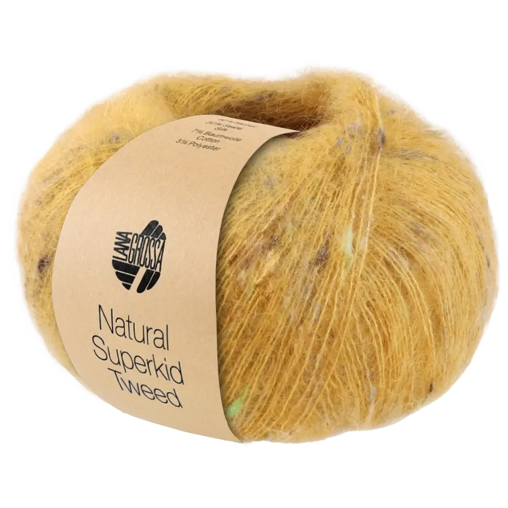 #Farbe_Lana Grossa Natural Superkid Tweed | 615 Senfgelb