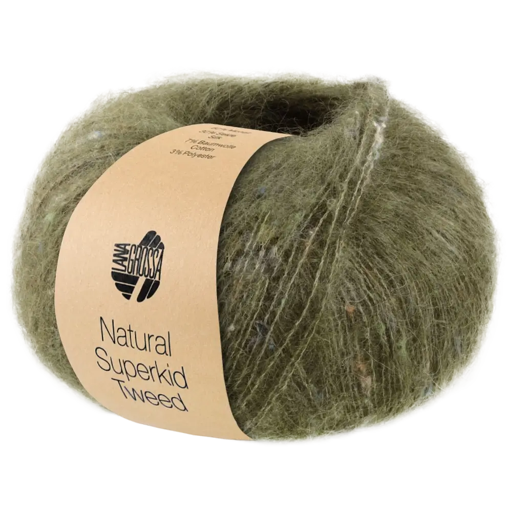 #Farbe_Lana Grossa Natural Superkid Tweed | 616 Olivgrün