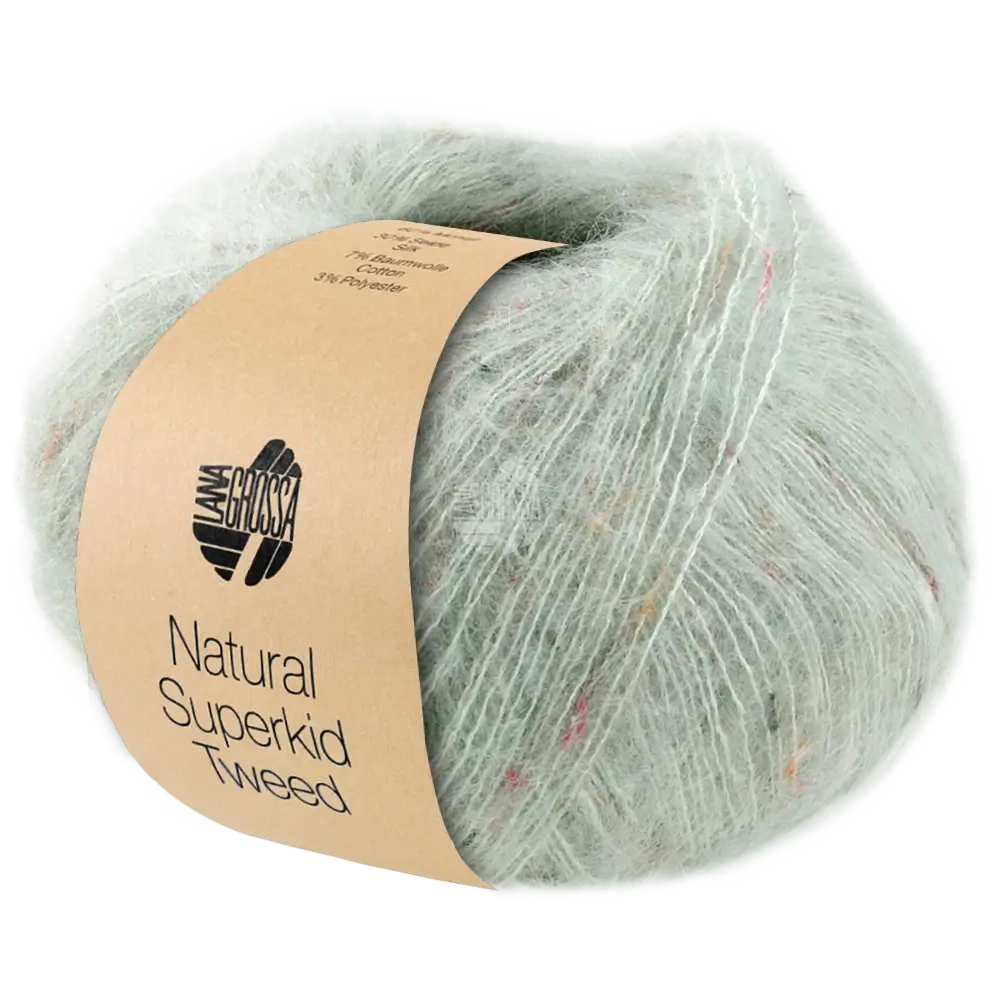#Farbe_Lana Grossa Natural Superkid Tweed | 617 Graugrün