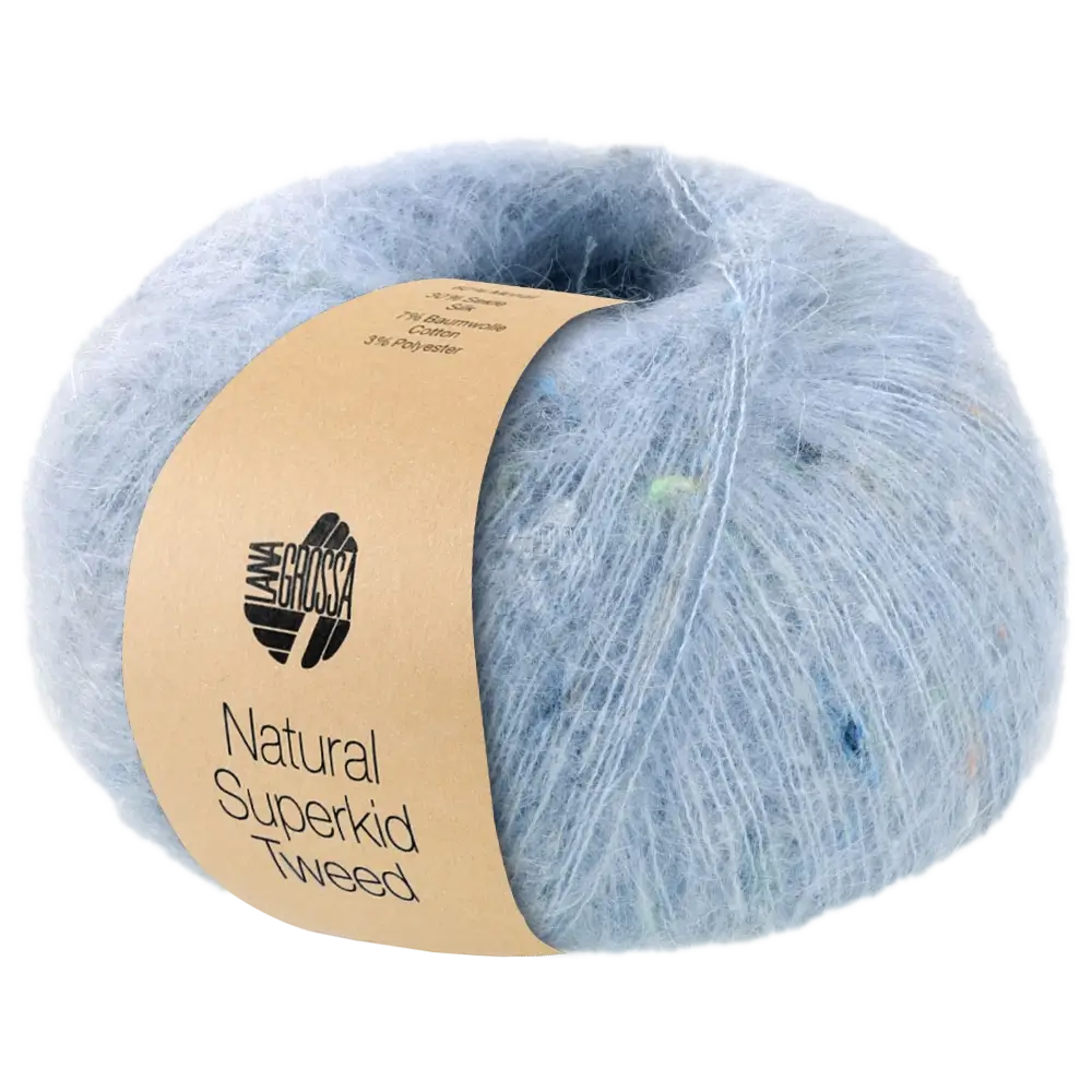 #Farbe_Lana Grossa Natural Superkid Tweed | 618 Hellblau