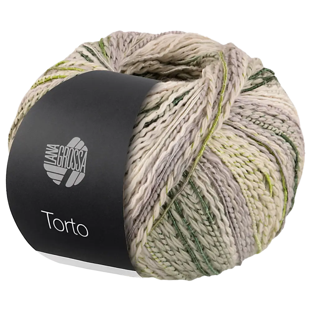 #Farbe_Lana Grossa Torto | 01 Creme/Hellgrau/Hell-/Dunkelgrün