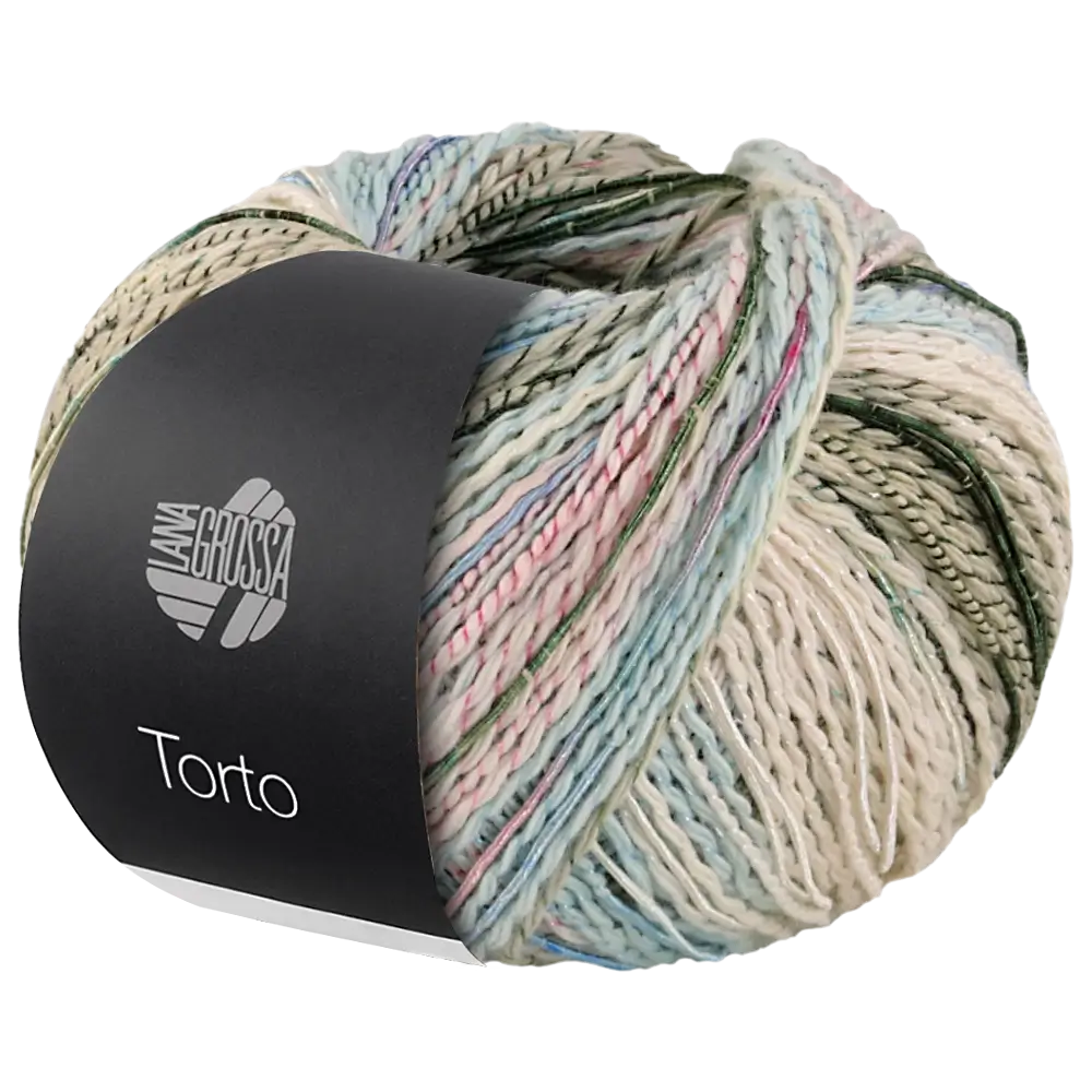 #Farbe_Lana Grossa Torto | 02 Rohweiß/Mint/Rosa/Grau-Dunkelgrün/Hellblau