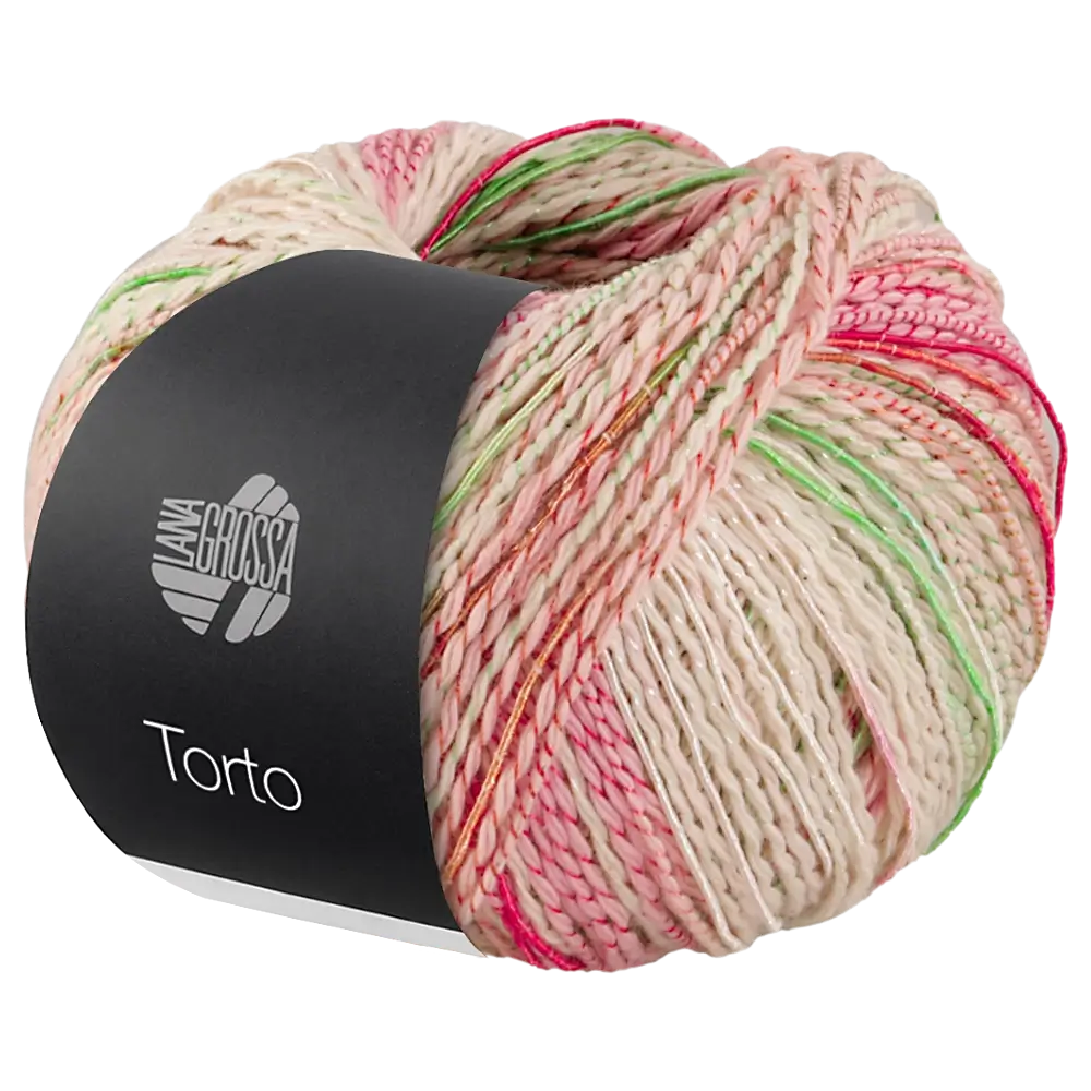 #Farbe_Lana Grossa Torto | 05 Pastellgrün/Rosa/Orange/Grün/Hellgrau