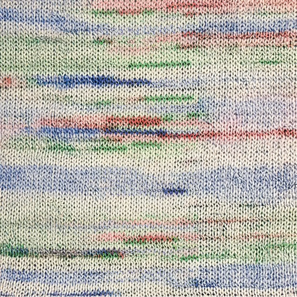 #Farbe_Lana Grossa Torto | 08 Rohweiß/Rosa/Grün/Orange/Marine/Blassgrün/Hellblau