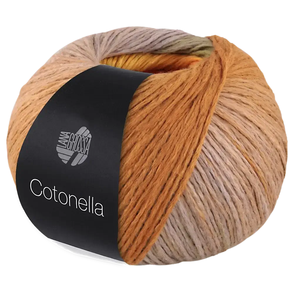#Farbe_Lana Grossa Cotonella | 15 Graubeige/Oliv/Gelb/Blassorange/Orange/Lachs/ Nougat