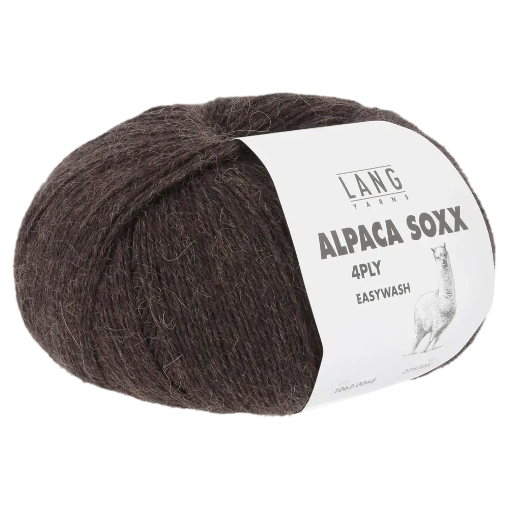 #Farbe_Lang Yarns Alpaca Soxx 4-fach | 068 Dunkelbraun Mélange