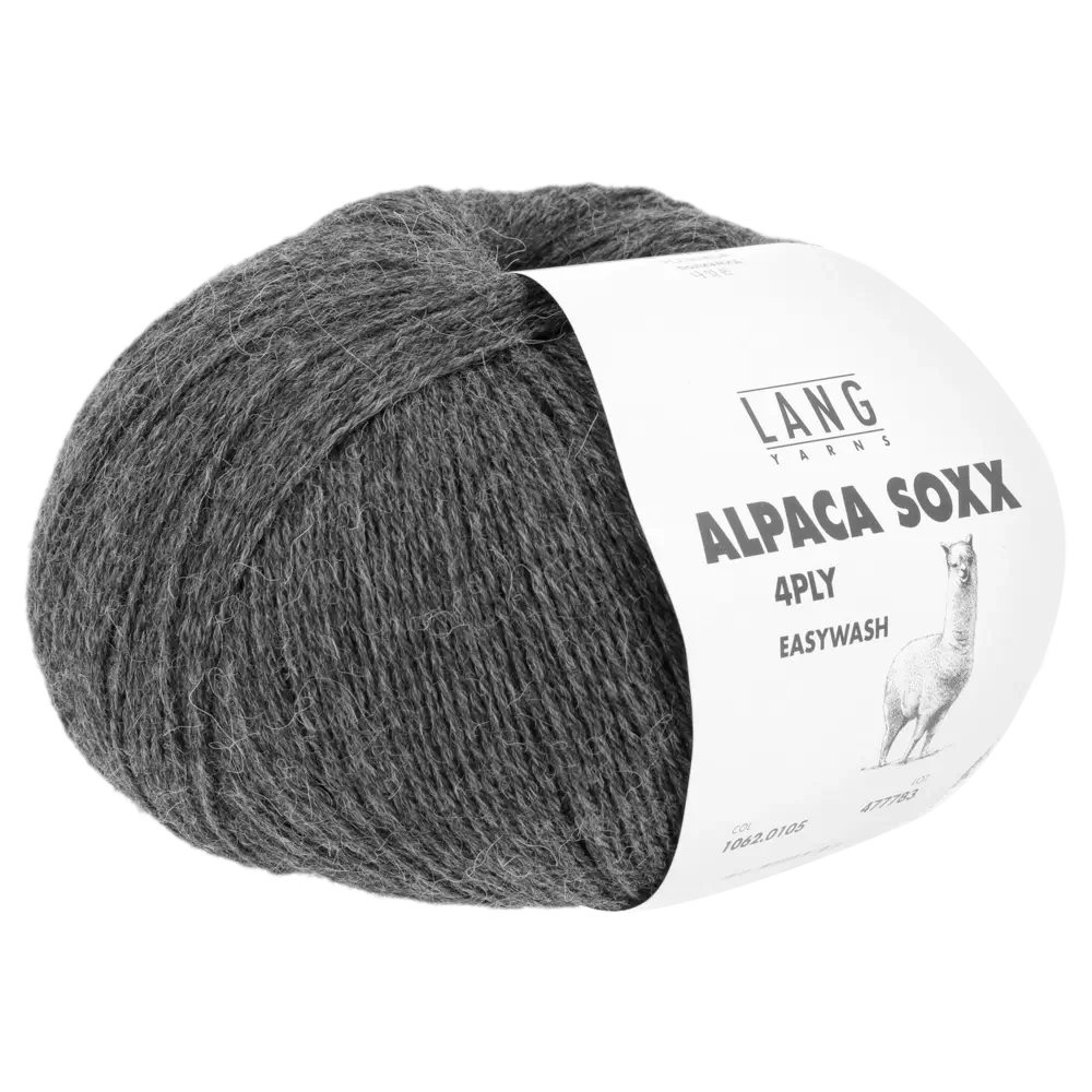 #Farbe_Lang Yarns Alpaca Soxx 4-fach | 105 Dunkelgrau Mélange