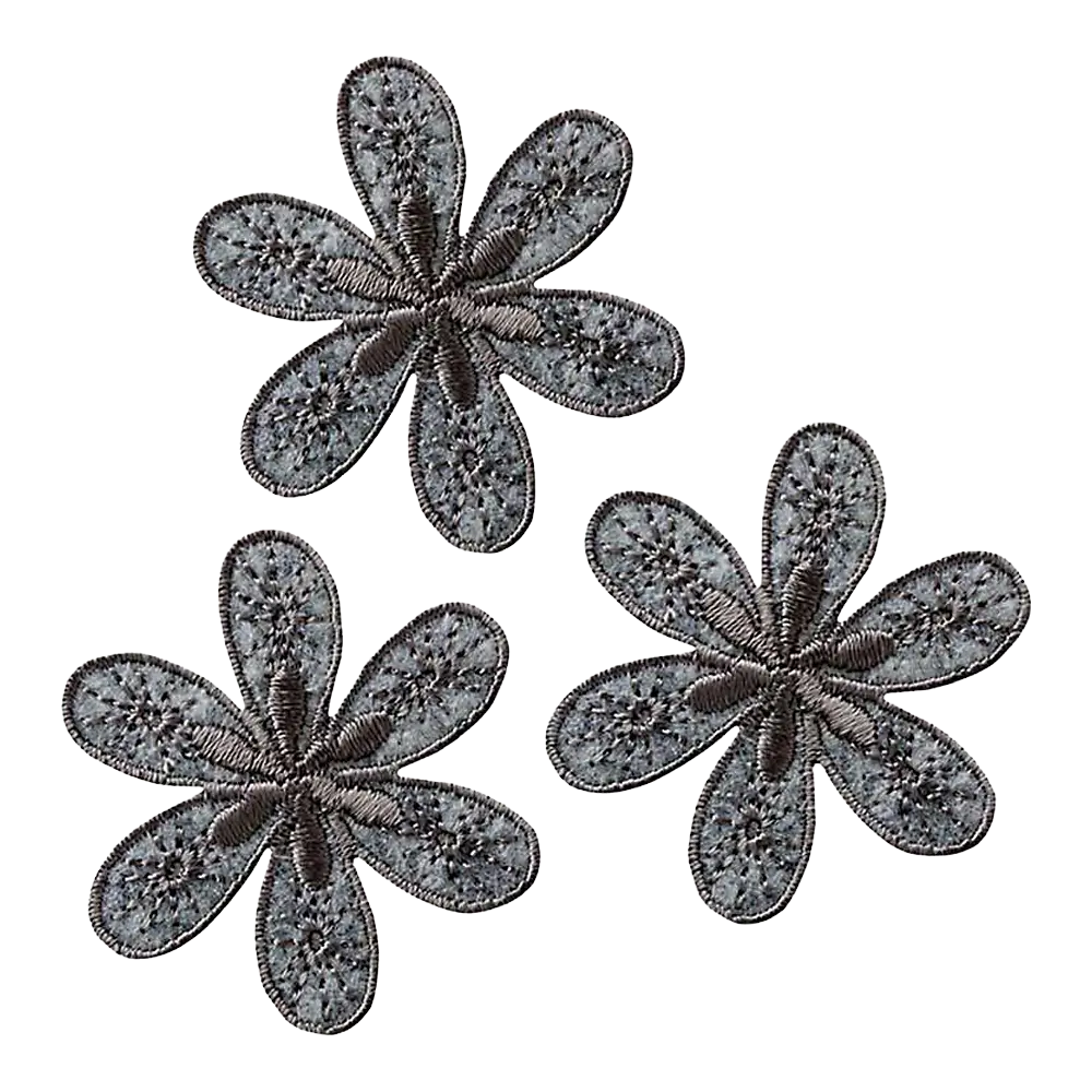 #Farbe_Applikation | Blume Grau 12403