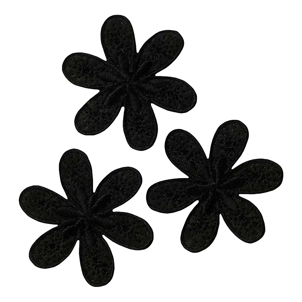 #Farbe_Applikation | Blume Schwarz 12402
