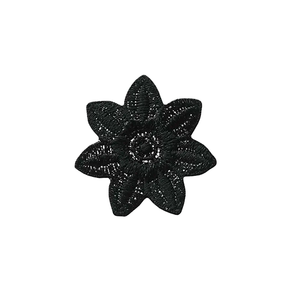 Applikation | Blume in Sternform Schwarz 04121