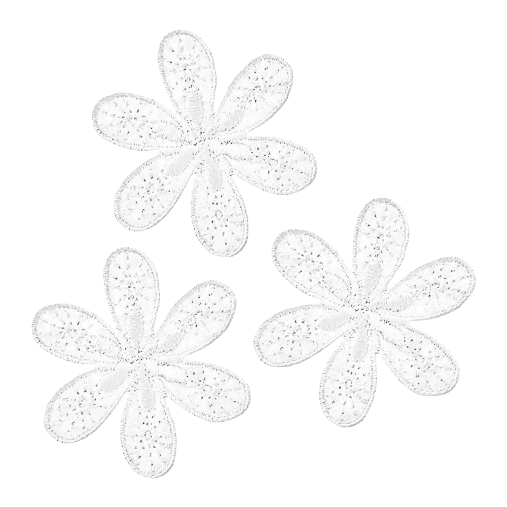 #Farbe_Applikation | Blume Weiß 12401