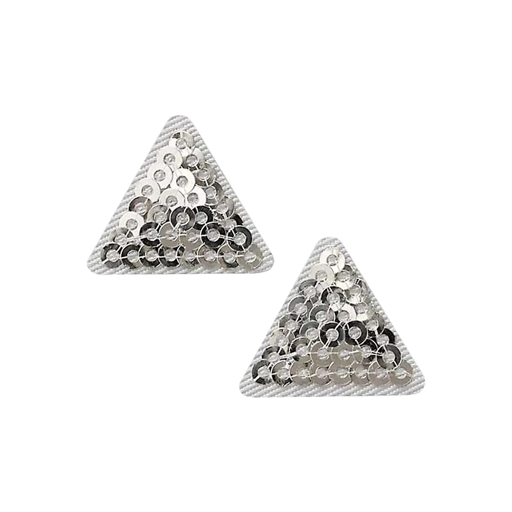 #Farbe_Applikation | Dreieck mit Pailletten Silber 08032