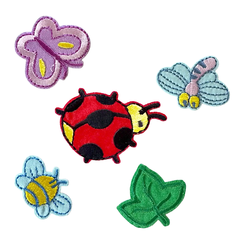 Applikation | Marienkäfer & Schmetterling & Libelle & Biene & Blatt 16102