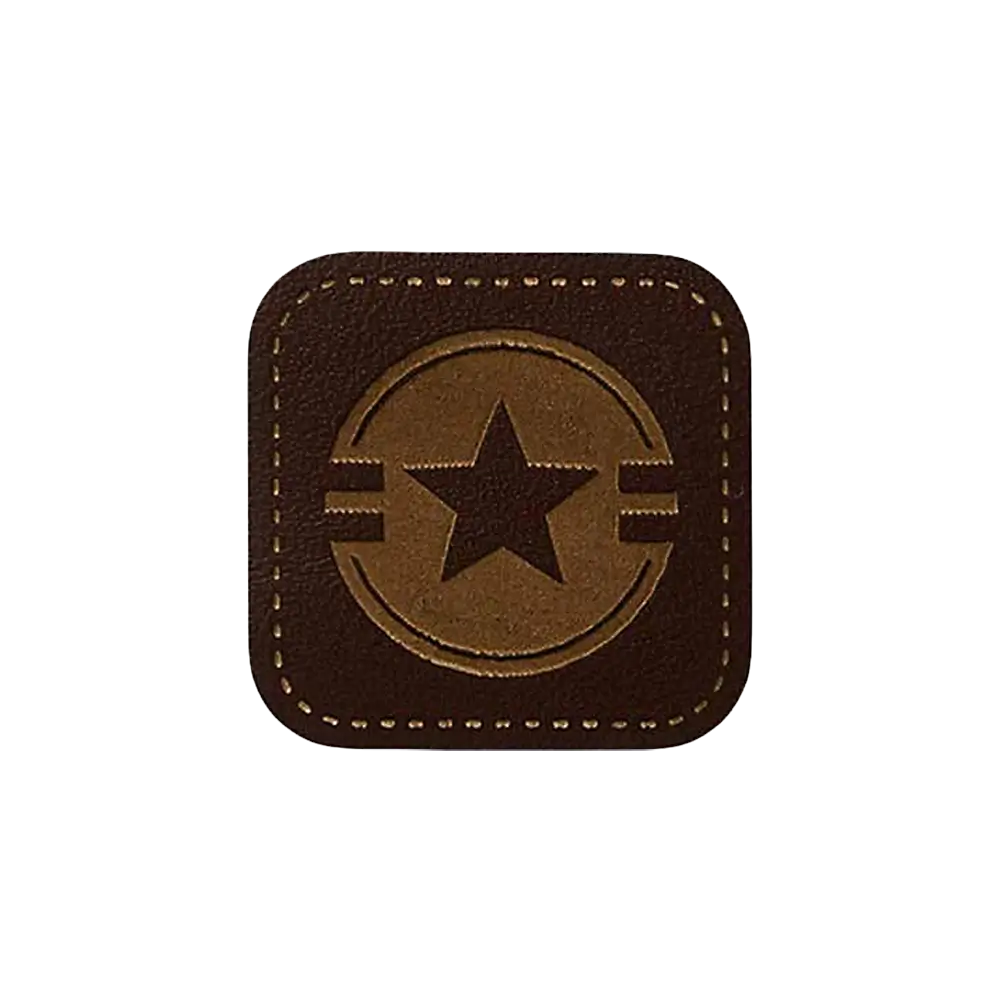 Applikation | Stern auf Quadrat in Lederoptik 04181