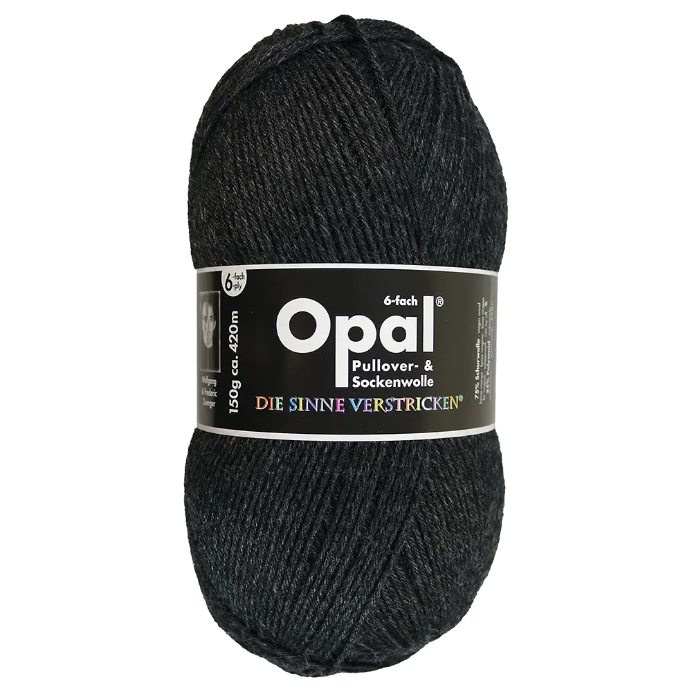 #Farbe_Opal Uni 6-fach | 5303 Anthrazit melange