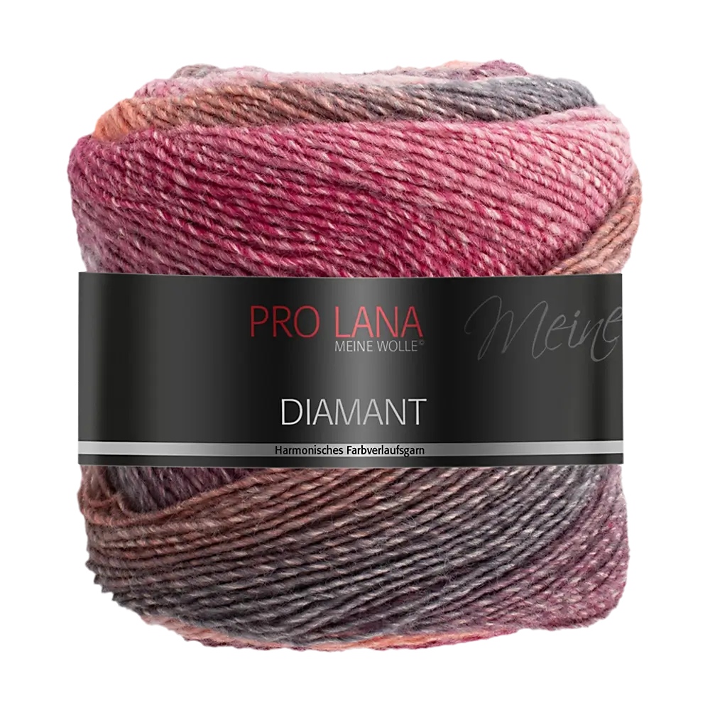 #Farbe_Pro Lana Diamant | 91 Beere-Orange-Grau