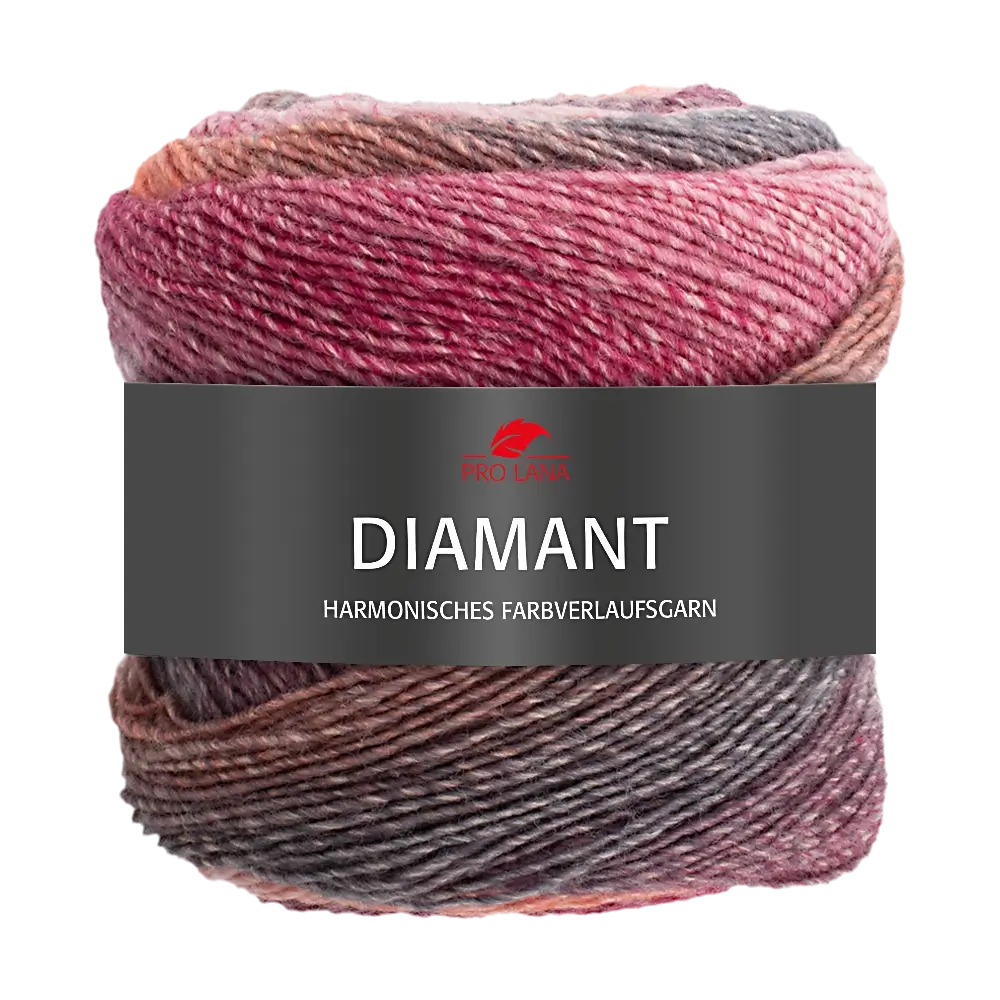 #Farbe_Pro Lana Diamant | 91 Beere-Orange-Grau