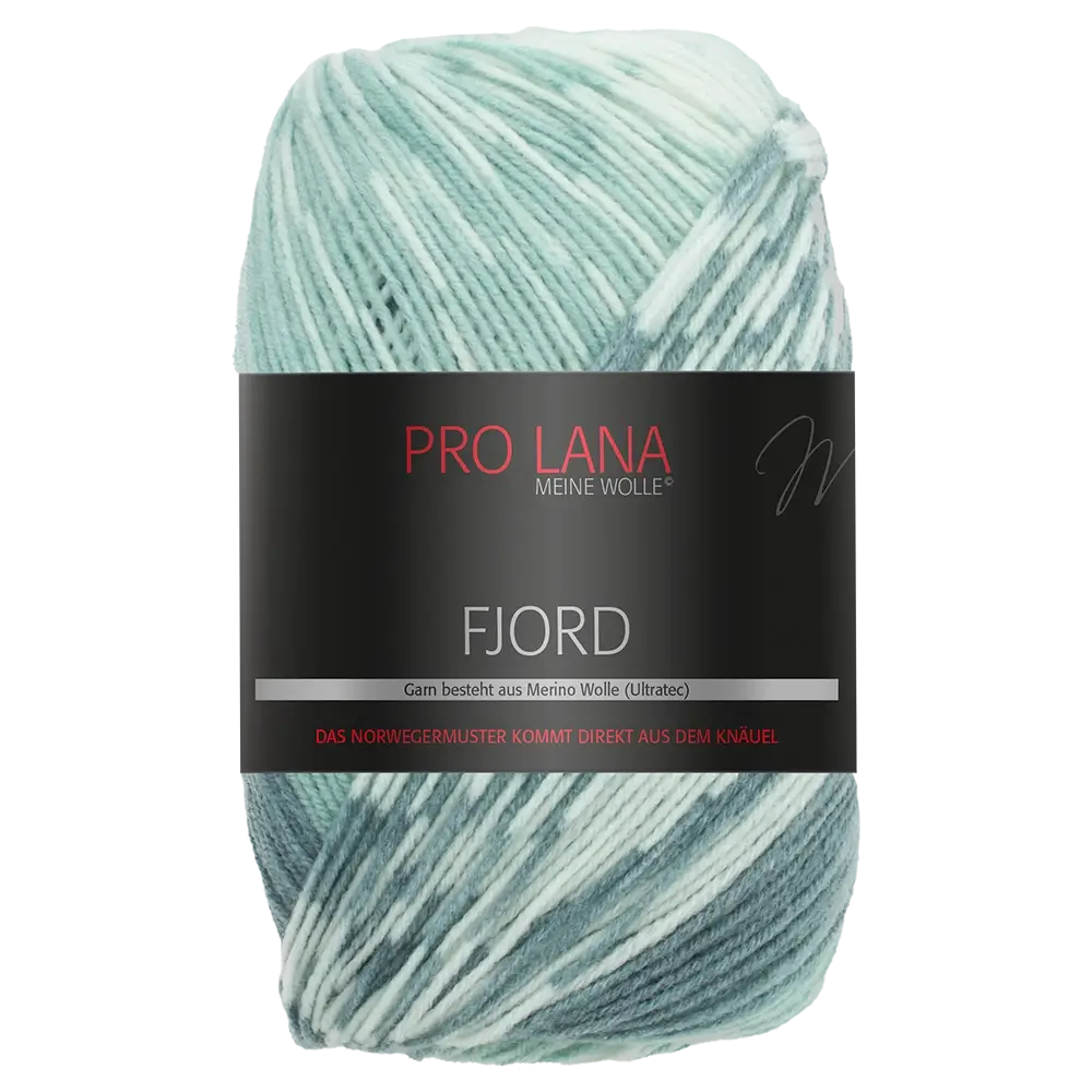 #Farbe_Pro Lana Fjord | 85 Mint-Petrol-Weiß