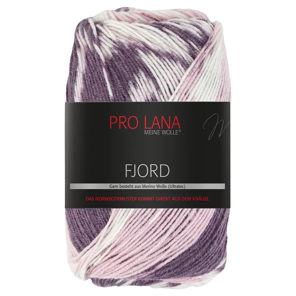 #Farbe_Pro Lana Fjord | 88 Pflaume-Altrosa-Weiß