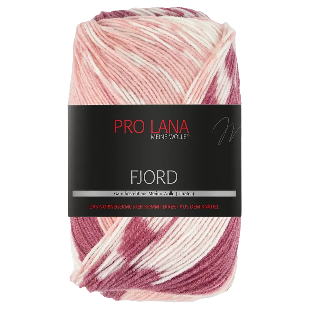 #Farbe_Pro Lana Fjord | 89 Beere-Altrosa-Weiß