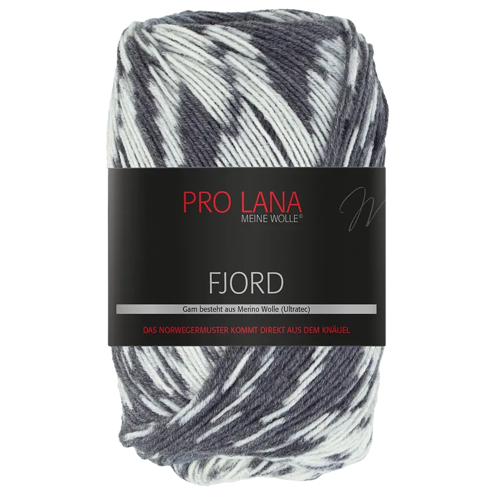 #Farbe_Pro Lana Fjord | 90 Grau-Anthrazit-Weiß
