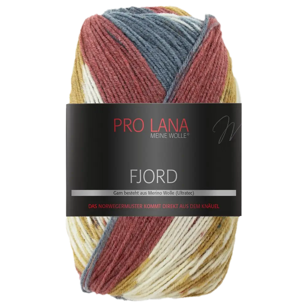#Farbe_Pro Lana Fjord | 93 Rost-Grau-Senf-Weiß
