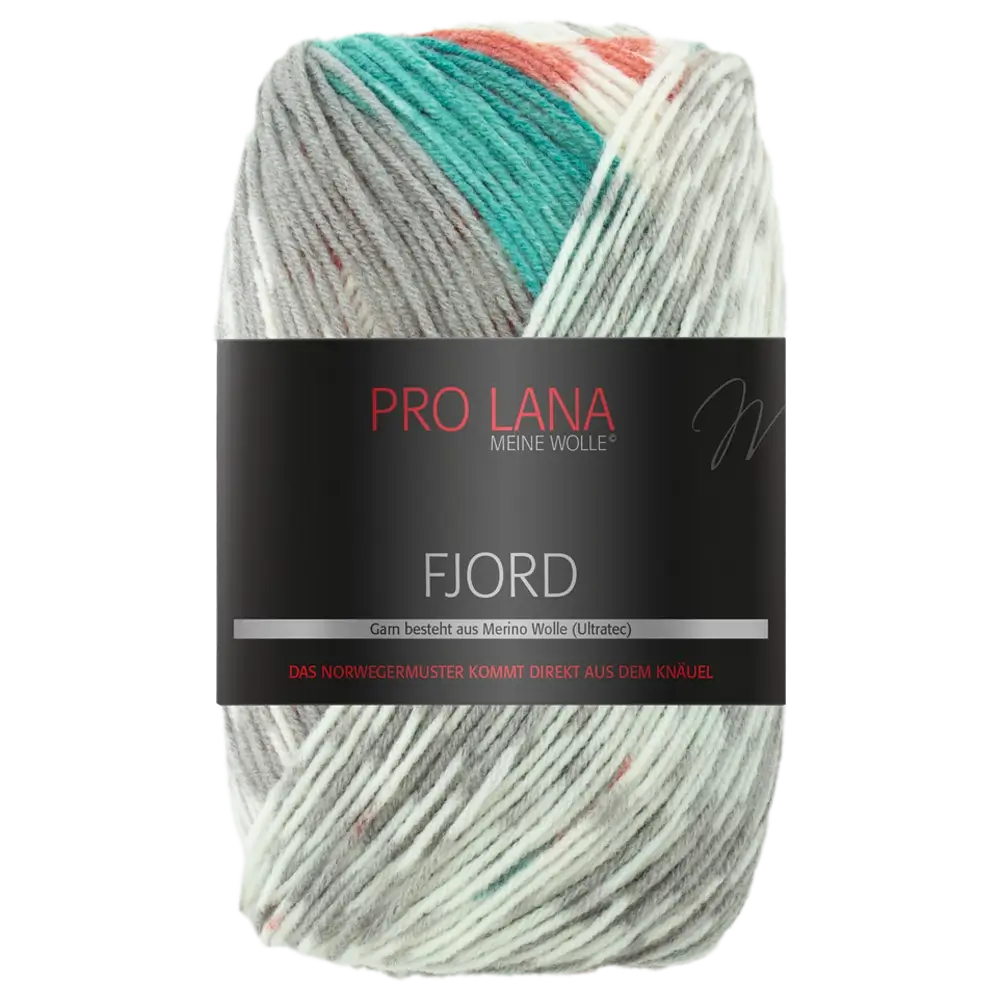 #Farbe_Pro Lana Fjord | 95 Türkis-Rost-Grau-Weiß