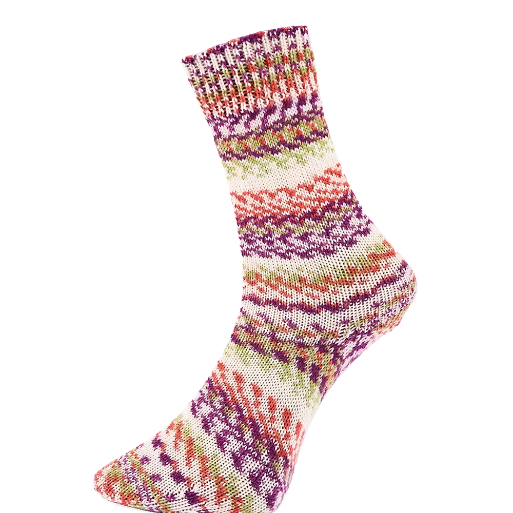 #Farbe_Pro Lana Fjord Socks Multicolor Golden Socks | 480 Fuchsia-Orange