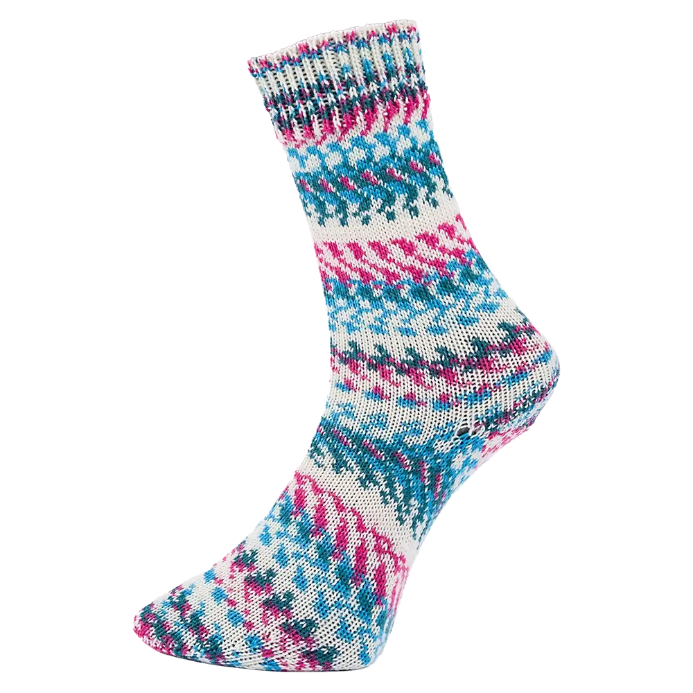 #Farbe_Pro Lana Fjord Socks Multicolor Golden Socks | 484 Türkis-Pink