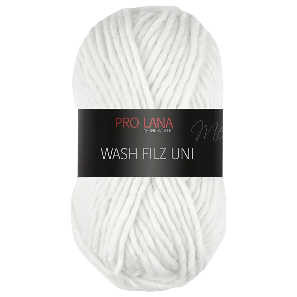 #Farbe_Pro Lana Wash Filz Uni | 101 Weiß