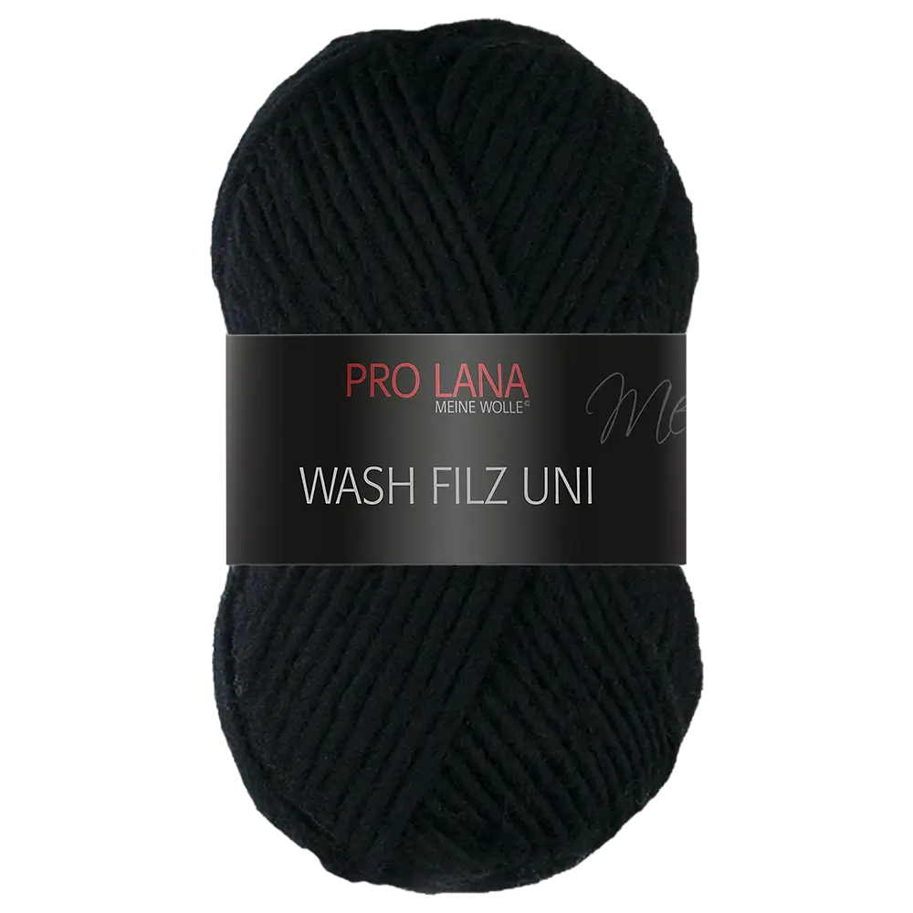#Farbe_Pro Lana Wash Filz Uni | 199 Schwarz
