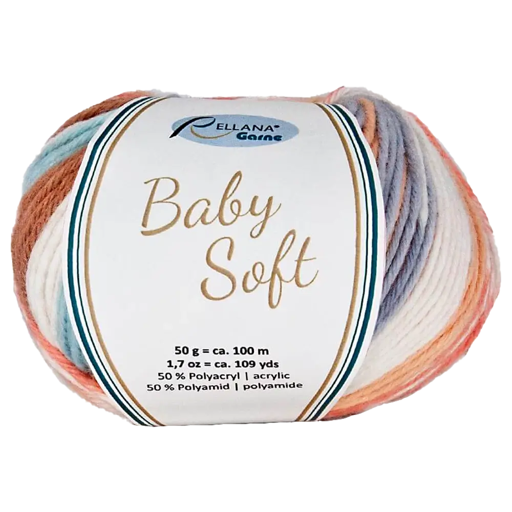#Farbe_Rellana Baby Soft | 100 orange-blau-braun-gelb