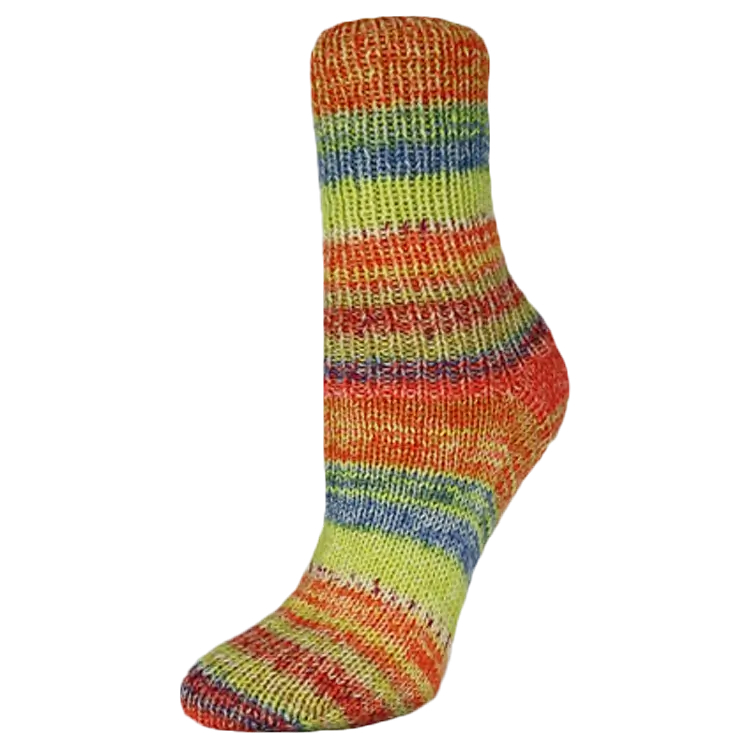 #Farbe_Rellana Flotte Socke Jubilee | 1763 Gelb-Orange-Capri