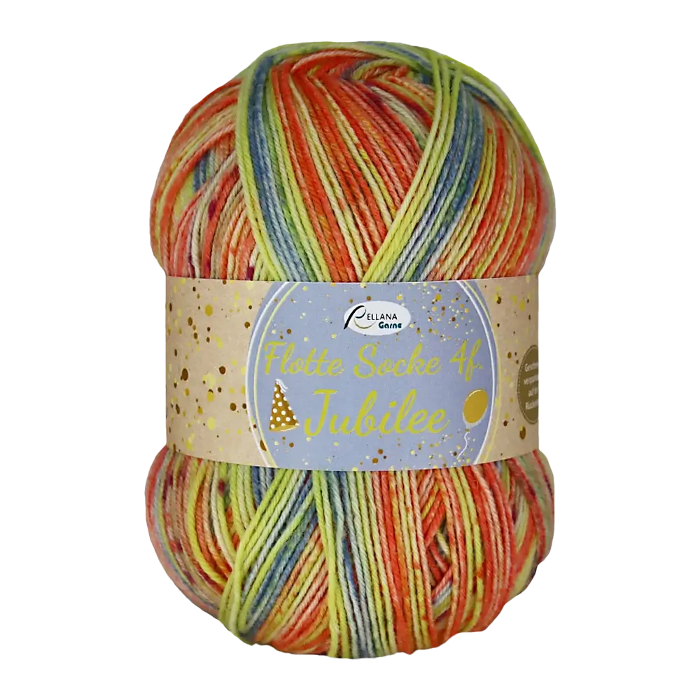 #Farbe_Rellana Flotte Socke Jubilee | 1763 Gelb-Orange-Capri