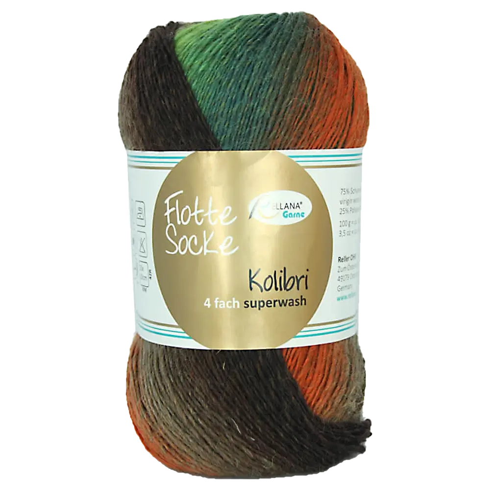 #Farbe_Rellana Flotte Socke Kolibri | 6206 Braun-Kürbis