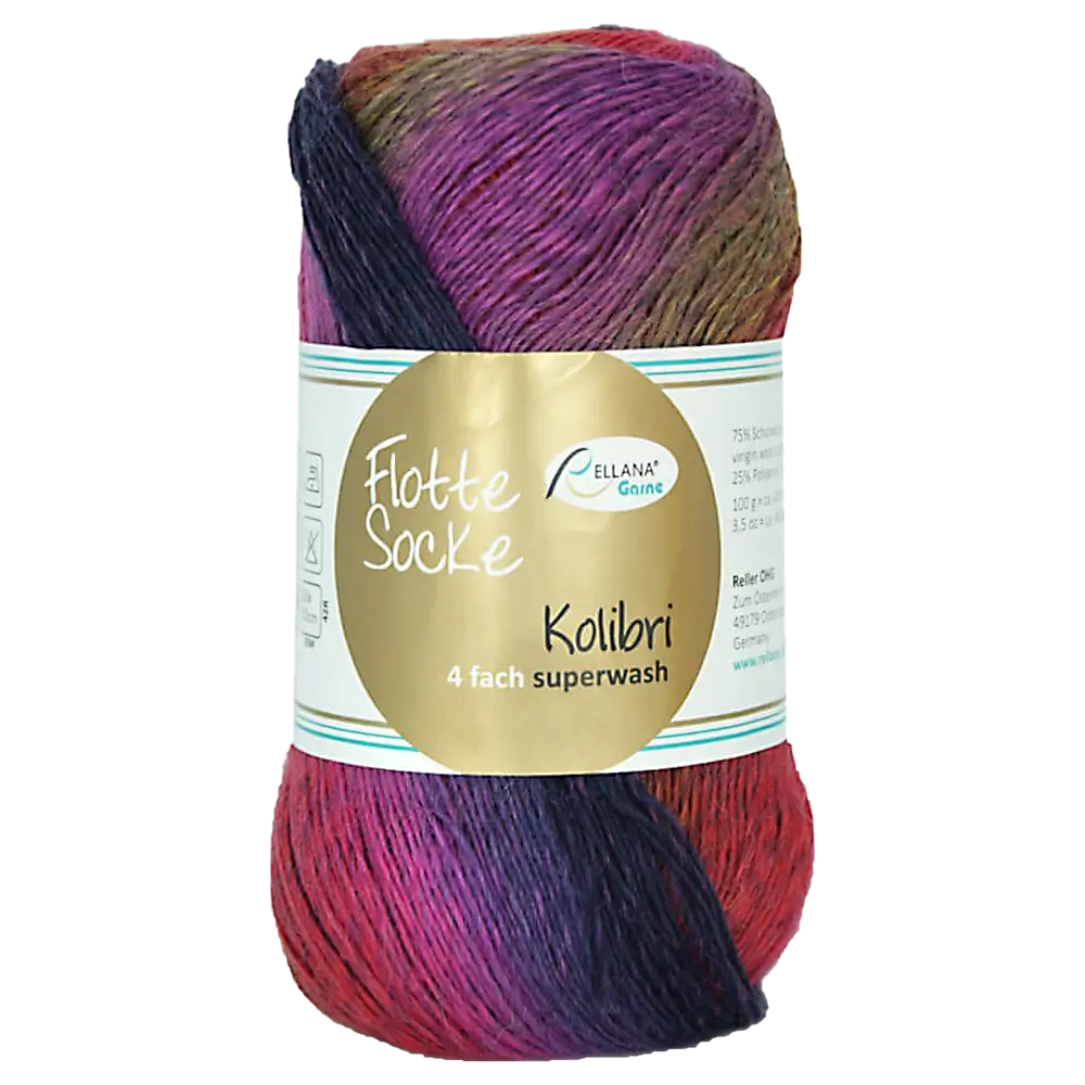 #Farbe_Rellana Flotte Socke Kolibri | 6213 Lila-Orange-Blau
