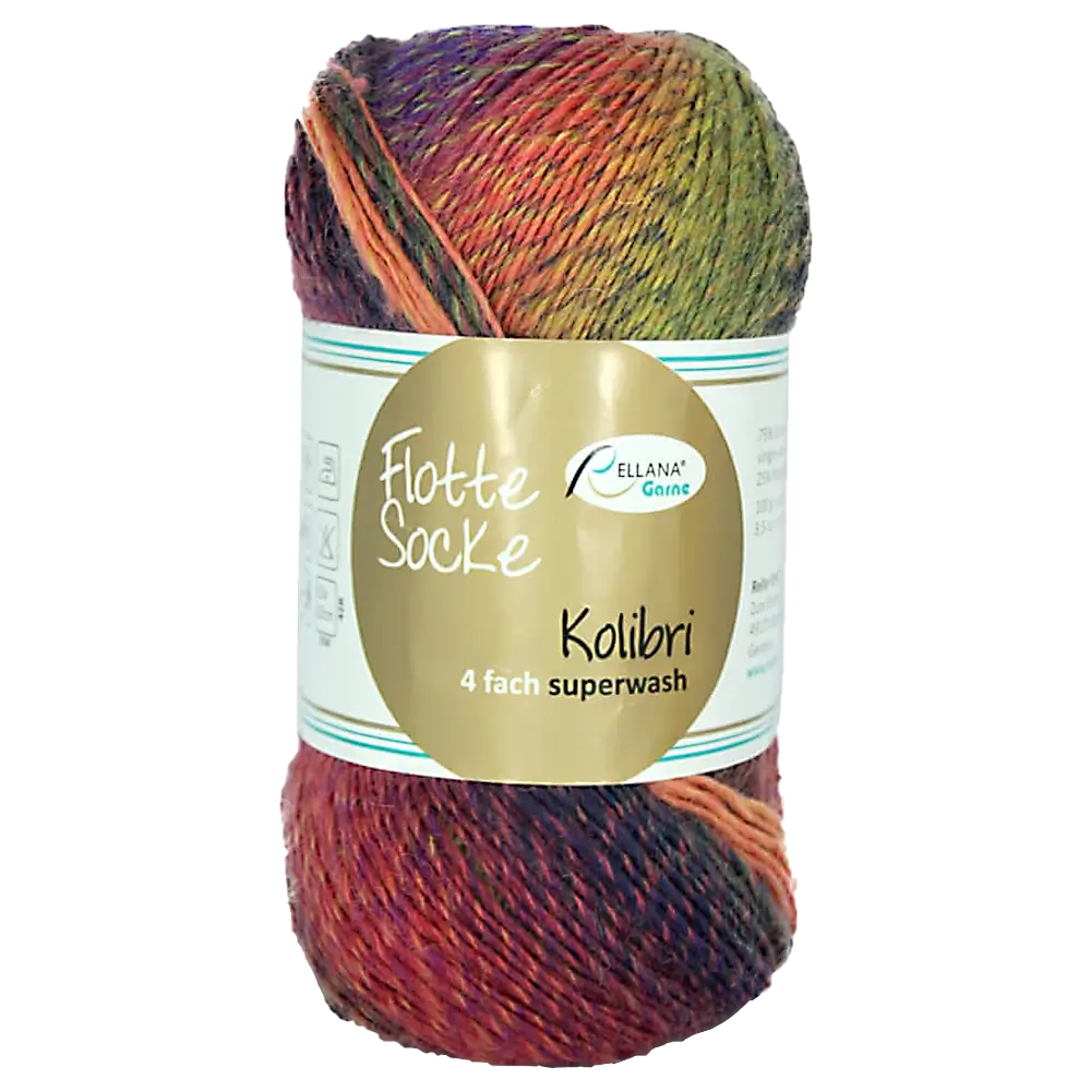 #Farbe_Rellana Flotte Socke Kolibri | 6215 Orange-Pink-Senf-Lila-Flieder