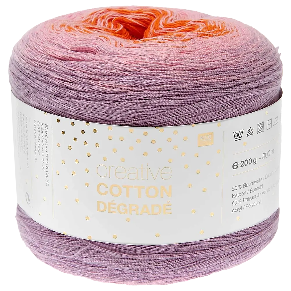 #Farbe_Rico Design Creative Cotton Dégradé | 009 Rosa-Orange