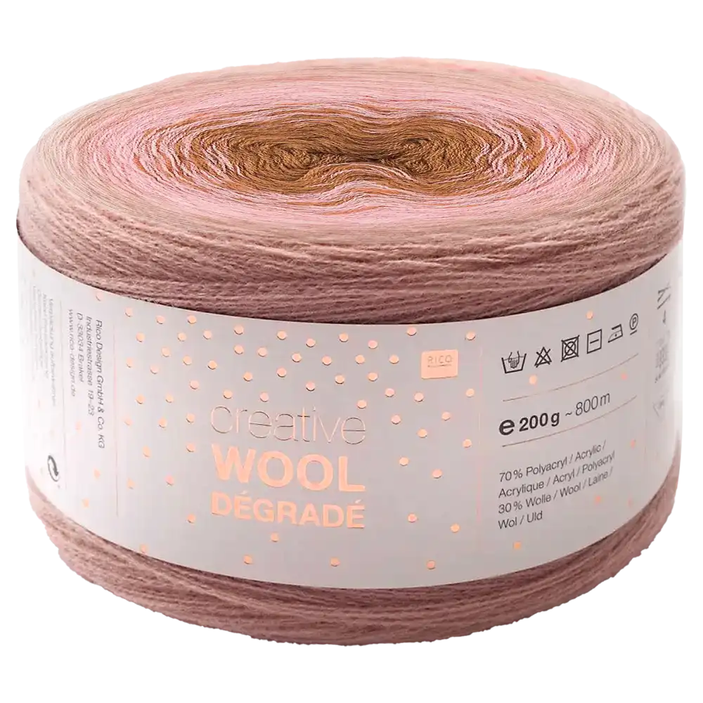 #Farbe_Rico Design Creative Wool Dégradé | 007 Rosa-Natur