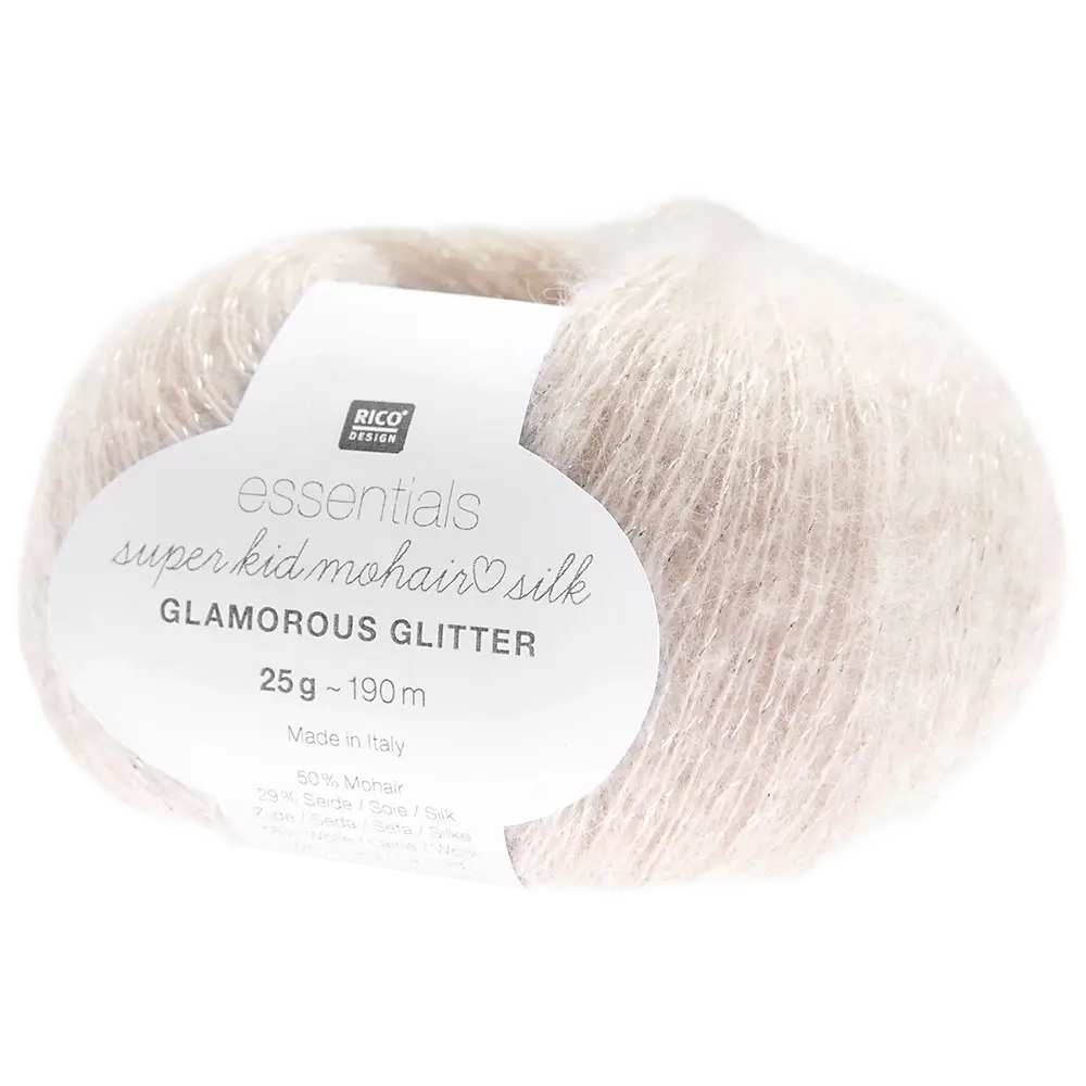 #Farbe_Rico Design Essentials Super Kid Mohair Loves Silk Glamorous Glitter | 002 Natur