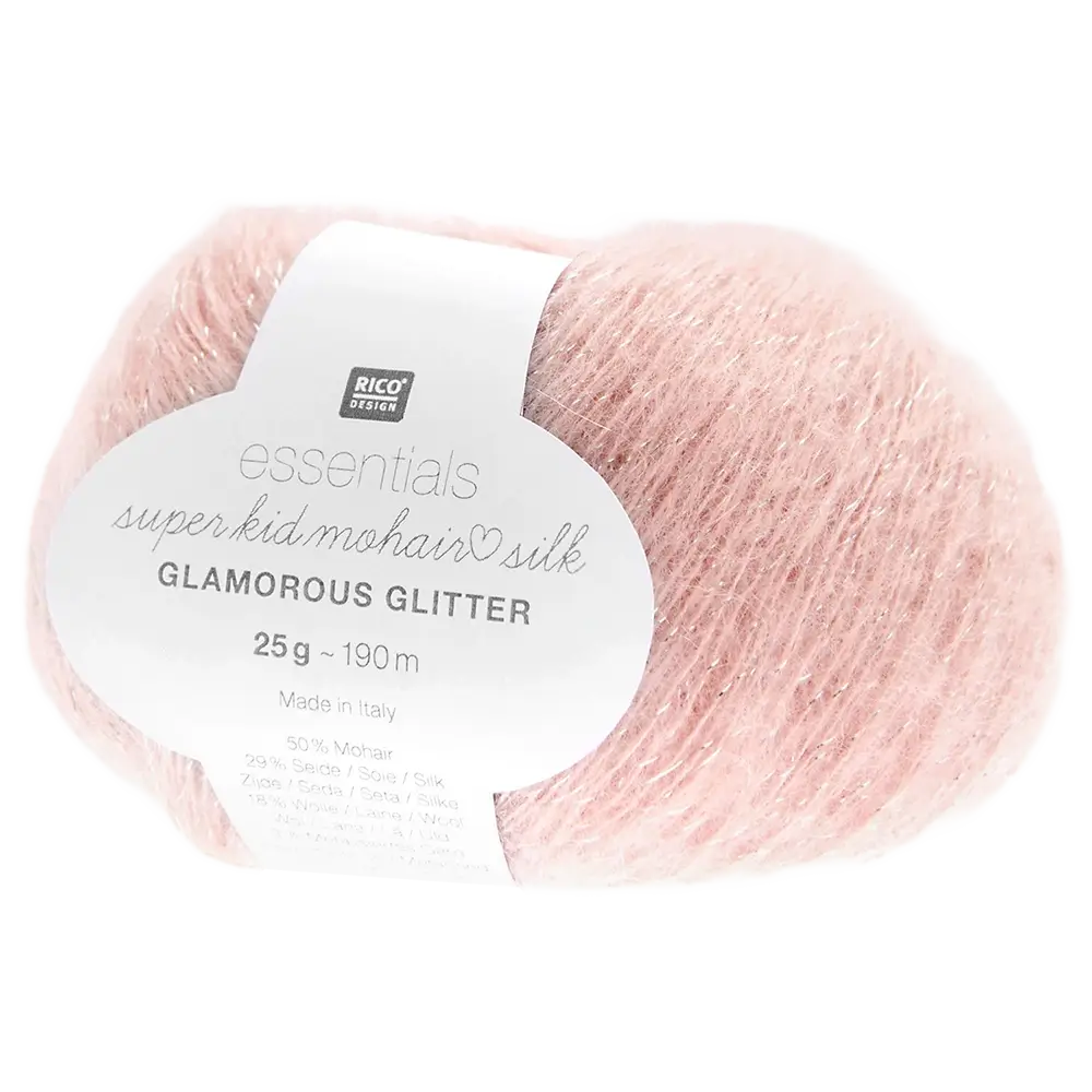 #Farbe_Rico Design Essentials Super Kid Mohair Loves Silk Glamorous Glitter | 003 Apricot