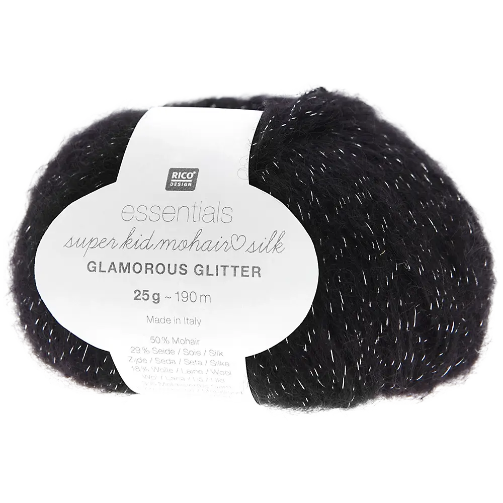 #Farbe_Rico Design Essentials Super Kid Mohair Loves Silk Glamorous Glitter | 006 Schwarz