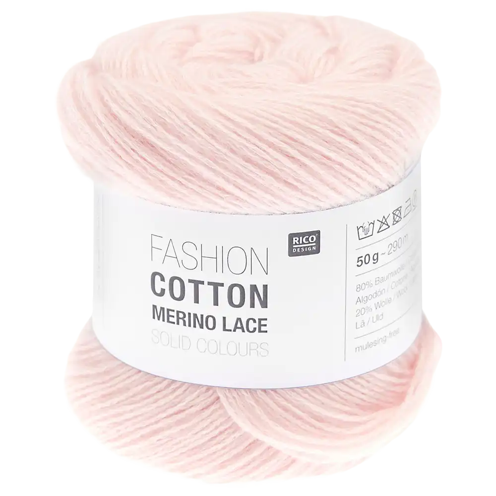 #Farbe_Rico Design Fashion Cotton Merino Lace Uni | 03 Rosa