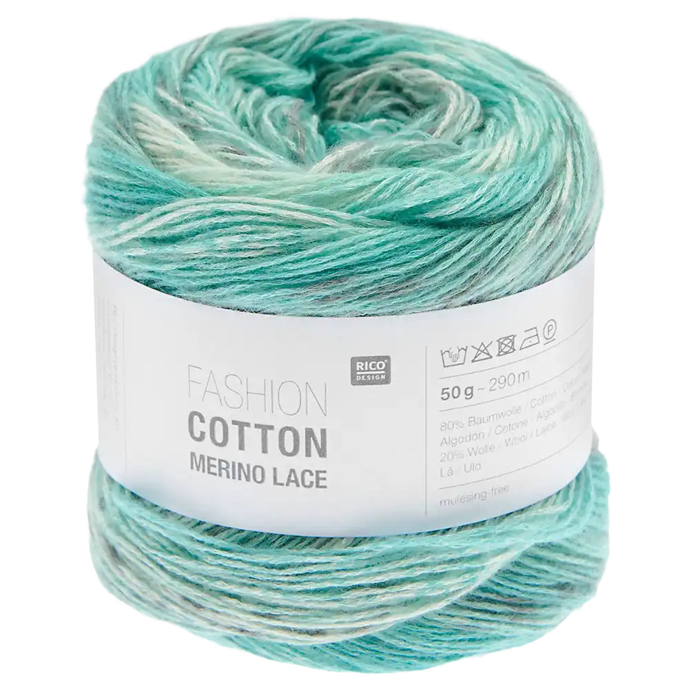 #Farbe_Rico Design Fashion Cotton Merino Lace Print | 06 Aqua