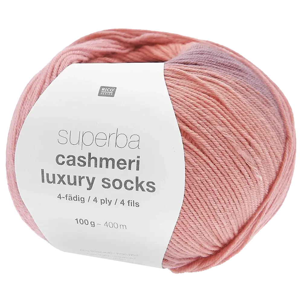 #Farbe_Rico Design Superba Cashmeri Luxury Socks | 024 Rosa Dégradé